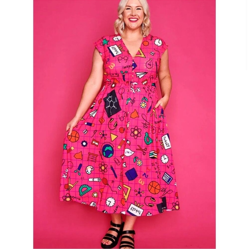 Little Party Dress Pink Mystic Teacher's Dress Size 18
Midi School Books Rulers